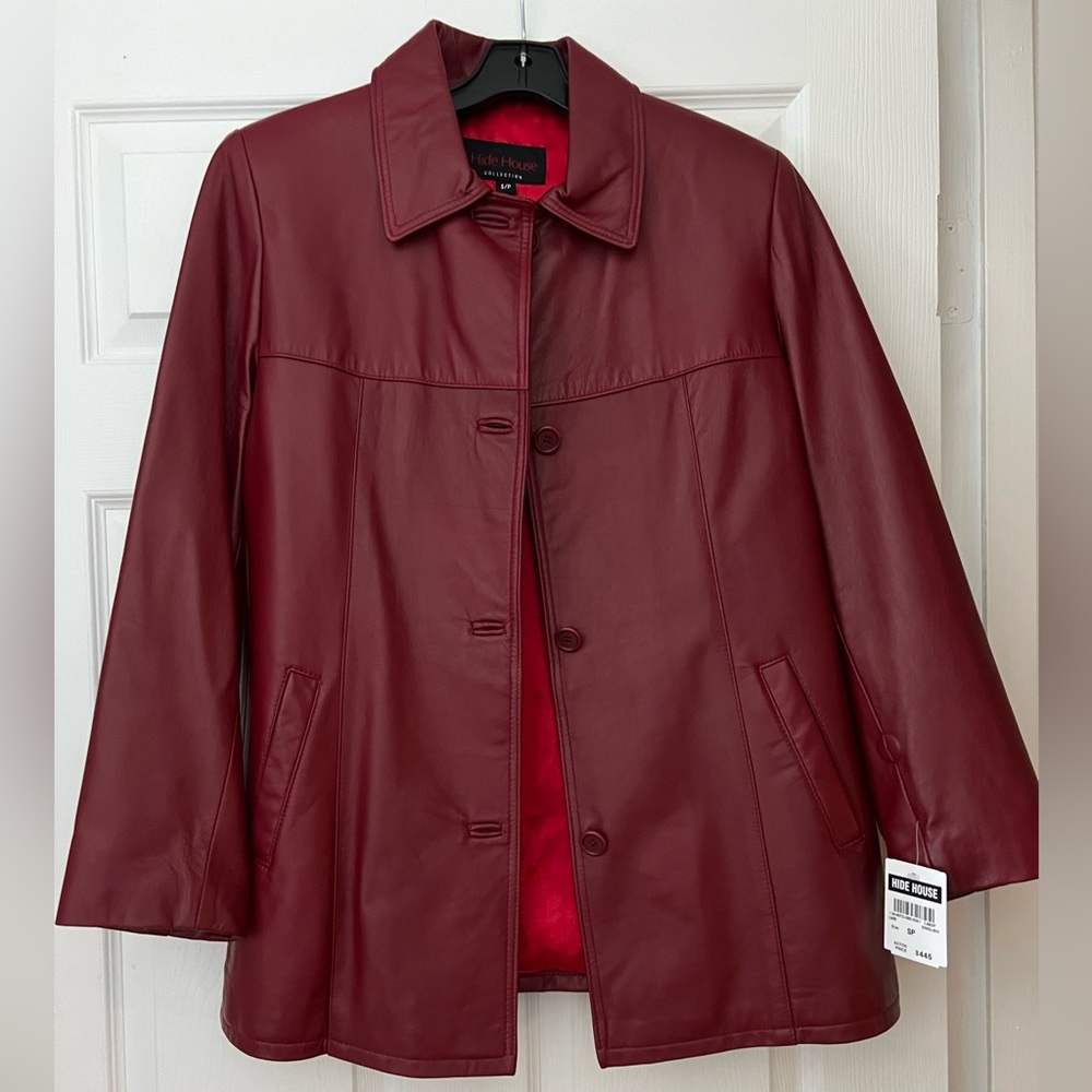 The Hide House Burgundy Red leather jacket